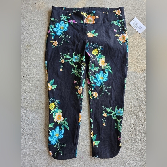 Zac & Rachel Ankle Pants Women Floral Stretch Casual Size 14P Artsy Boho… - Picture 3 of 13